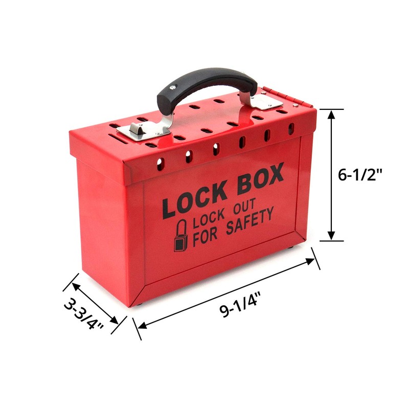 QWORK Portable Lockout Tagout Box, Group Safety Lock Box with