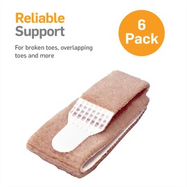 NatraCure Cushioned Toe Wraps - 6 PACK - (May help Broken Toes, Straightening Hammertoes, Overlapping Toes, Claw Toes and Broken Toes)