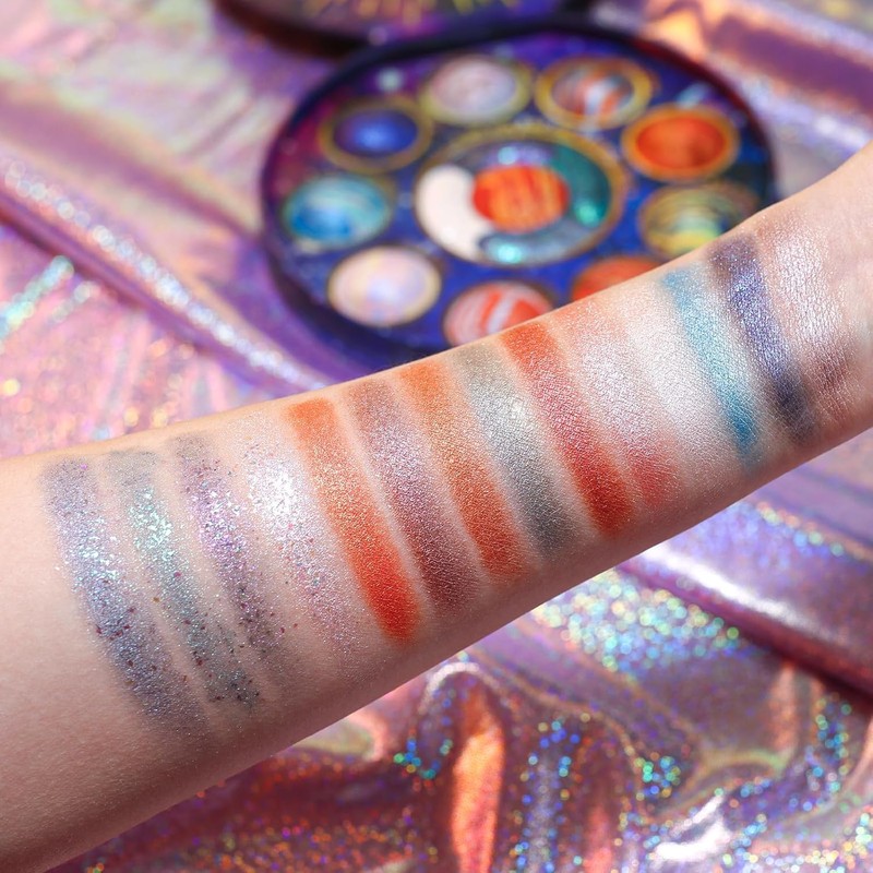 JINYAWA Galactic Assemble Eyeshadow Palette 14 Colors Glitter Shimmer Metallic