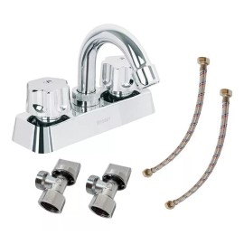 Foset Kit Mezcladora  Lavabo ( Llave Angular + Manguera )