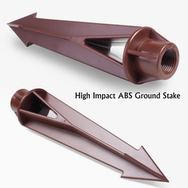 Ground Spike Stake Replacement for Low Voltage Landscape Lighting Spot Path Flood Lights with 1/2-14 NPT Thread, High-Impact ABS Construction