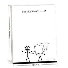 Funny Notepad for Friends - I've Got You Covered - 4 x 5.25 inches, 50 Sheets