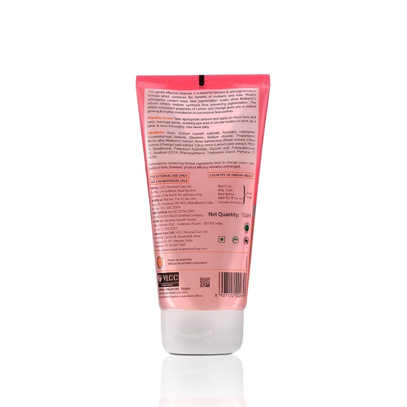 VLCC Mulberry and Rose Face Wash | Gently Cleanses Dust,
