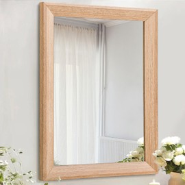 AAZZKANG Rustic Mirrors for Wall Rectangle Wood Frame Mirror Farmhouse Bedroom Bathroom Decorative Mirror