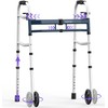 Narrow Walker for Seniors, Adjustable Width Folding Walker with 5"