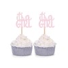 Juego de 24 púas para decoración de cupcakes con purpurina