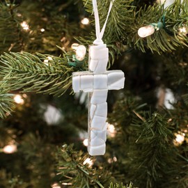 The Grandparent Gift Co. Retirement, New Career, New Home - On Your Next Chapter Boxed Poem Mosaic Glass Cross Ornament