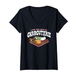 Womens I Put The Cute In Charcuterie Apparel V-Neck T-Shirt