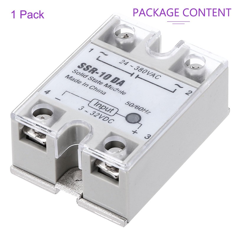 DMiotech SSR-10DA 3-32V DC Input to 24-380V AC Output Single