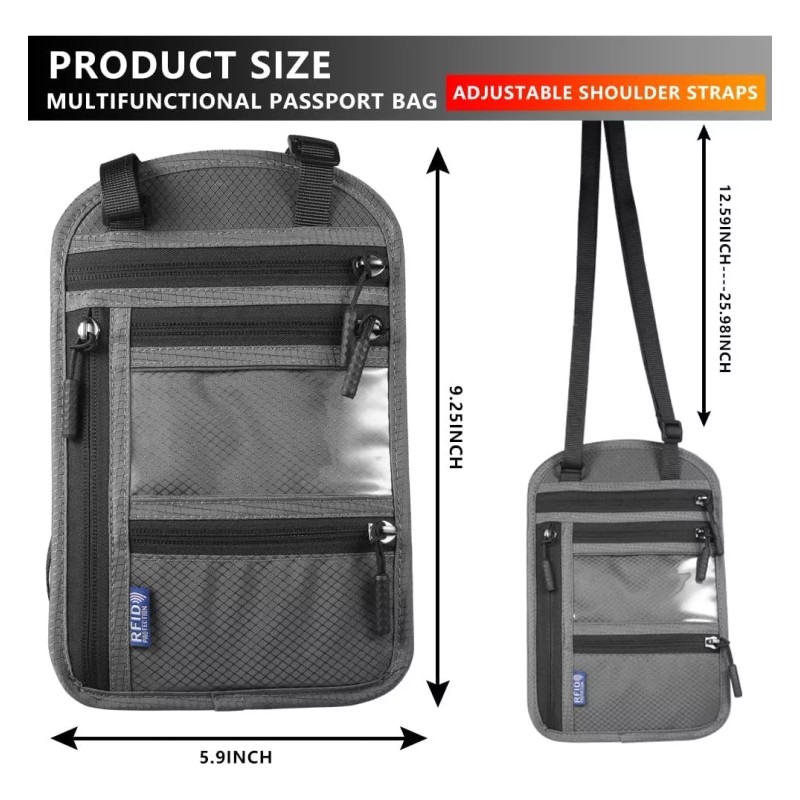 StarFly Portadocumentos Viaje Rfid Cartera De Cuello Impermeable