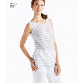 Simplicity Muster New Look Damen Kleid/Tunika/Top/Pants/Schal Schnittmuster, weiß