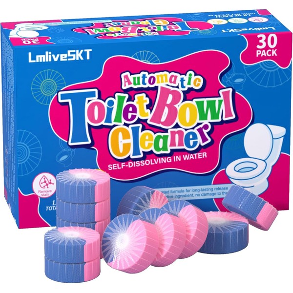 LmliveSKT Automatic Toilet Bowl Cleaner Tablets, 30-Pack Long-Lasting Toilet Tank