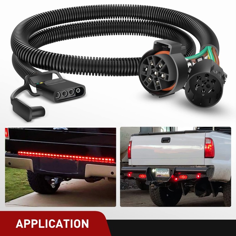 Nilight USCAR 7 Pin to 4-Pin Trailer Wiring Harness Standard