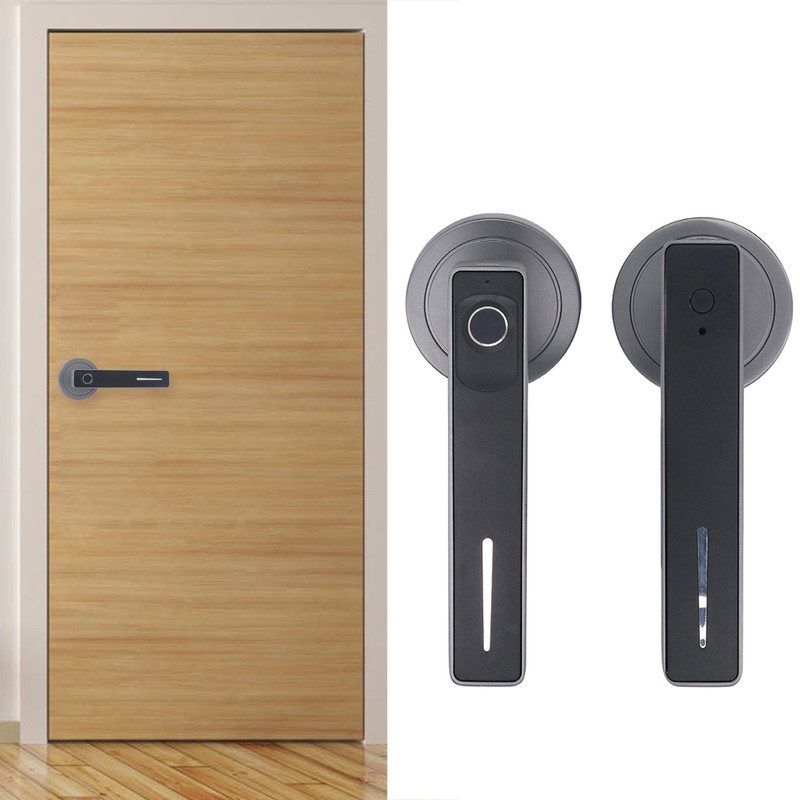 Smart Door Handle Fingerprint with 2 Key Fast Recognition Static