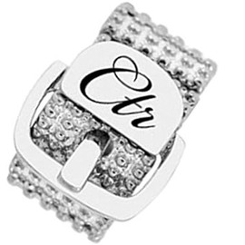 One Moment In Time J166 Sparkle Buckle Stretch Stainless Steel Ring Mormon LDS CTR