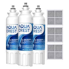 AQUA CREST ADQ73613401 Refrigerator Water Filter and Air Filter, Replacement for LG LT800P, ADQ73613402, Kenmore Elite 9490, ADQ73613408, ADQ75795104 and LT120F, 3 Combo