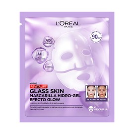 LOréal Paris Revitalift Glass Skin Mascarilla Hidrogel 1 pza EFECTO GLOW EN 90 MIN, Hidratación Profunda con Centella Asiática y Ácido Hialurónico....