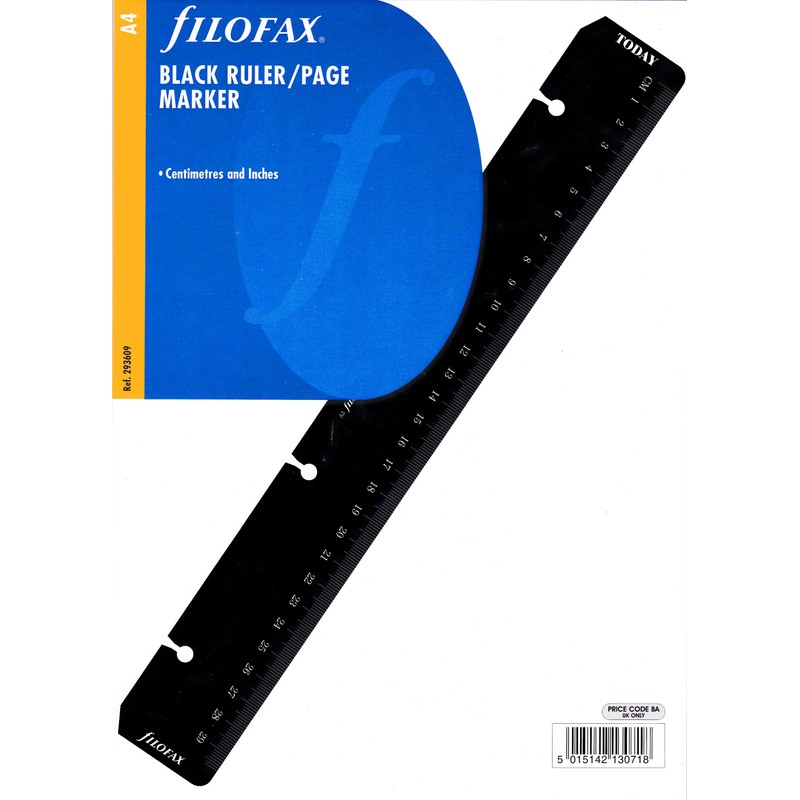 Filofax A4 Ruler Page Marker - Black