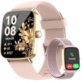 Reloj inteligente para mujer, reloj inteligente HD de 1.85 pulgadas, compatible con iPhoneSamsungAndroid (responder, hacer llamadas), más de 100...   