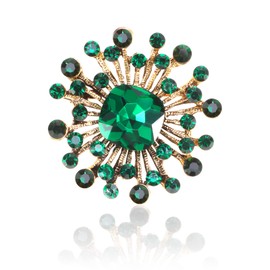 OOTSR Brooches for Women Crystal, Openwork Geometric Crystal Brooch Jewellery, Women's Wedding Bouquet Brooches Pin for Birthday, Party, Anniversary, Rhinestone