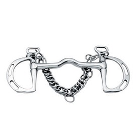 Korsteel Stainless Steel Cambridge Mouth Slotted Ring Kimblewick Bit, 5"