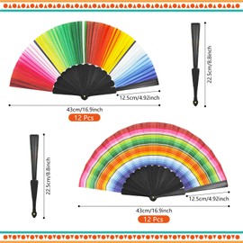 24 Pcs Fiesta Paper Fans，Cinco de Mayo Mexican Folding Hand Fan Colorful Folding Fan for Birthday Luau Festivals Mexican Cinco De Mayo Carnivals, Taco Tuesday Event Party Supplies (Colorful4)