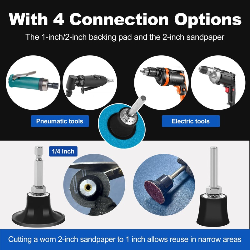136 PCS 2 Inch Die Grinder Sanding Discs Bits Accessories,
