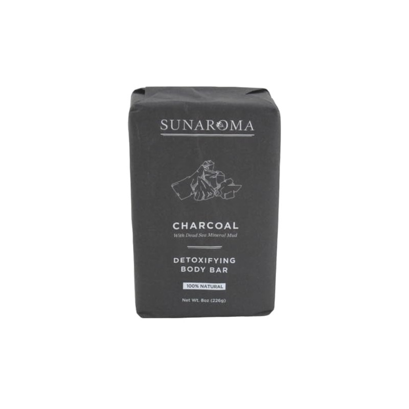 SUNAROMA Soap Bar Charcoal With Bergamot Oil 8 Ounce (SG_B07J1YBRKH_US)