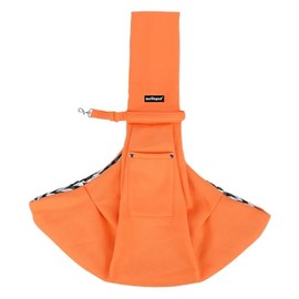 Leconpet Dog Sling Carrier Shoulder Bag for Pets with Mobile Phone Pocket Safety Buckle Security Lock, Suitable for Puppy, Small Dogs, and Cats for Outdoor Travel (Orange)