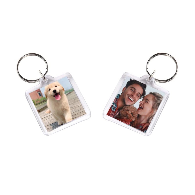 25Pcs Clear Blank Acrylic Photo Keychain Picture Frame Image Insert