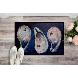 Caroline's Treasures MW1112JMAT Oysters Give Me More Doormat 24x36 Front Door Mat Indoor Outdoor Rugs for Entryway, Non Slip Washable Low Pile, 24H X 36W