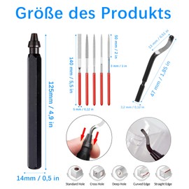 Deburring Tool, Metal Deburring Tool, 360° Rotating Metal Deburring, Deburring 3D Print, with 10 Replacement Blades and 5 Diamond Files, for Wood, Plastic, Black