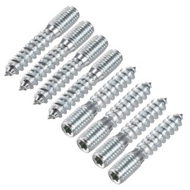 uxcell M10 Hanger Bolts Length 2"(50mm) Double Headed Bolts Self-Tapping Screw 10mm Wood Joint Furniture Legs 8pcs