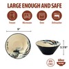 BICETTO Japanese Ramen Bowl Set with Great Wave Design -