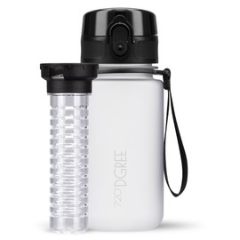 720°DGREE ‘uberBottle’ Children's Water Bottle, 350 ml, softTouch, with Fruit Container, Leak-Proof, BPA-Free, for School, Kindergarten, Girls & Boys from 3 Years, Small, Lightweight, Shockproof