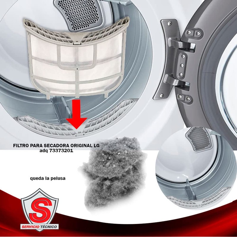 LG ADQ73373201 Genuine OEM Lint Filter Assembly (Gray) for LG