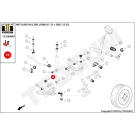 TEDGUM TED80097 Polyurethane Suspension Arm Bushing Front Lower L=R (Rear)