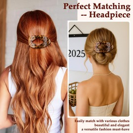 Large 4Pcs flat hair clips for women - Flat Hair Claw Clips Duckbill Accessories Leopard Tortoise Shell Color, Non Slip Strong Hold Barrettes for Thick Medium Thin Hair