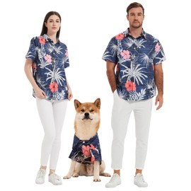 Kercynar Dog Shirt, Hawaii Dog Shirt Dog Style Floral Cool Clothes Hawaiian Shirts for Small Dogs Owner and Pet Shirts are Sold Separately