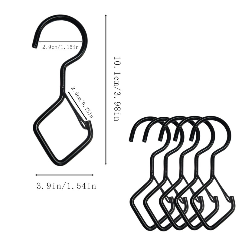 Hoshisea Pack of 12 Hanging Hooks, S Hooks, Black, Used