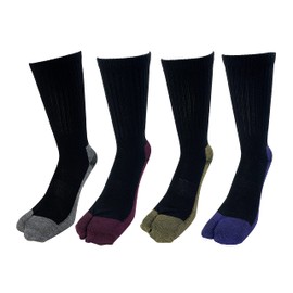 Hayashi S7684 Gentleman's Silk for Comfort without Stuffiness! Made of strong cotton to prevent tearing! Silk back with no stuffiness, Thick Soles, Double Layer Toe Socks (Tabi Type), Set of 4, 9.6 -