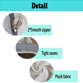 U Shaped Pregnancy Pillow Cover (Without Pillow Core), Side Sleeper Pillow Cover, U-Shaped Pillow Cover, Side Sleeper Pillow, Removable Pillowcase 80 x 140 cm (Light Grey/White (Velvet))