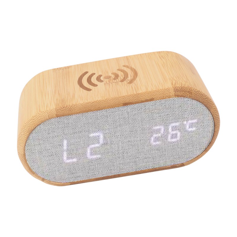 Wooden Alarm Clock USB Wireless Charging Wood LED Digital Display