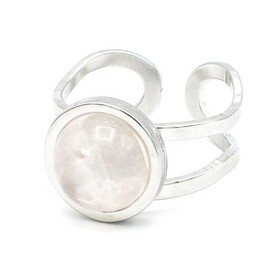 Miracles Minéraux Stainless Steel and Natural Stone Adjustable Ring, Natural stone, natural stone