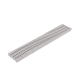 NDS 253GY Spee-D Channel Drain Grate 4-1/8 inch Wide X 2 feet Long, Decorative Wave Design in Gray Plastic, for Driveways, Patios, Pool Decks and Commercial Areas