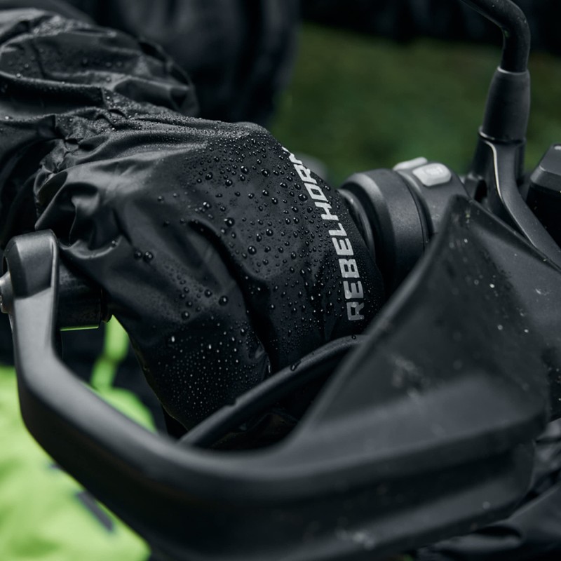 REBELHORN Bolt Wasserdicht Regenschutz für Motorradhandschuhe Gerippte Bündchen Rutschfester Druck