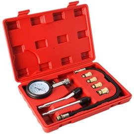 ATPEAM Compression Gauge Cylinder Pressure Gauge with Vacuum Gauge 0-300PSI Engine Pressure Measuring Tool Set for Car Motorcycle