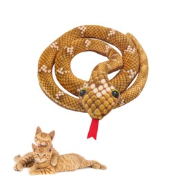 Andiker Cat Catnip Toys for Cats, 31in Long Snake Catnip Toys with Crinkle Sound for Indoor Cat Interactive Toy, Soft Plush Toy for Cat Exercising Playing Cat Chew Toy (Orange)