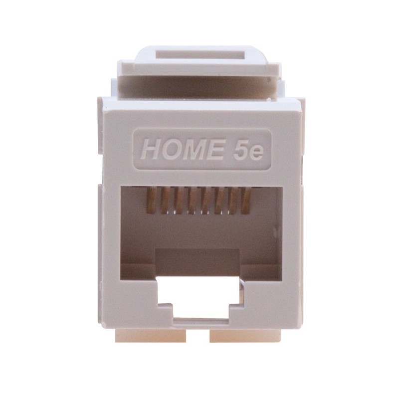 Leviton Home 5e Snap-In Connector, T568A/B Wiring, 5EHOM-RT5, Light Almond