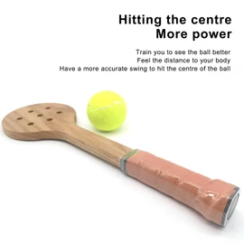 Wooden Tennis Spoon, Wooden Spoon Tennis Training Aid Tennis Racket Sweet Spot Trainer, Tennis Pointer Tennis Hitting Training for Accurate Swing Practice